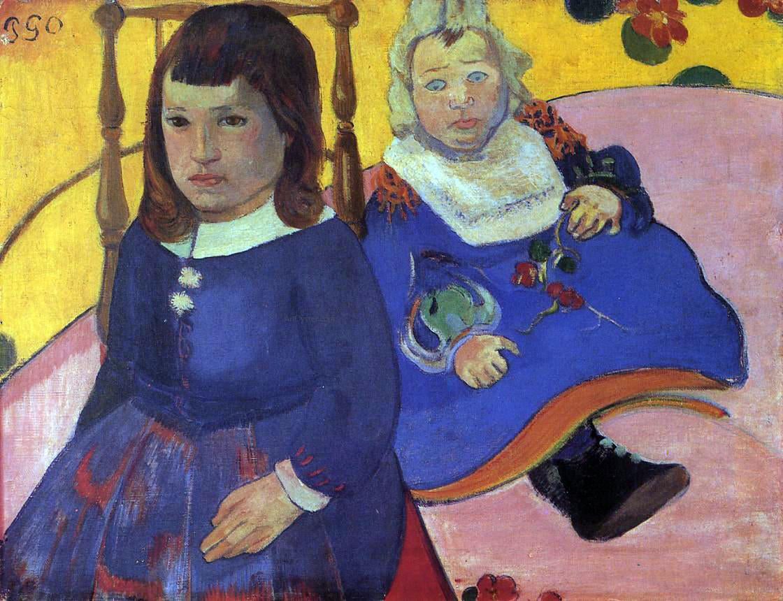  Paul Gauguin Portrait of Two Children (also known as Paul and Jean Schuffenecker) - Canvas Print