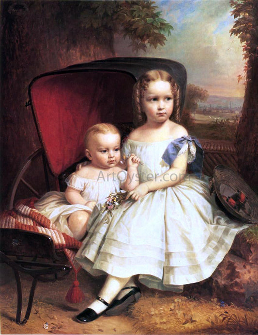  William Ruthven Wheeler Portrait of Two Children, Helen and Alice Capron - Canvas Print