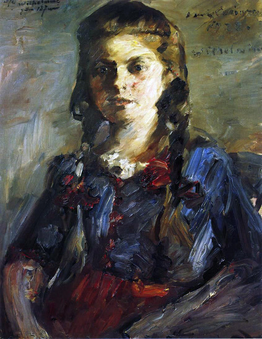  Lovis Corinth Portrait of Wilhelmine with Her Hair in Braids - Canvas Print