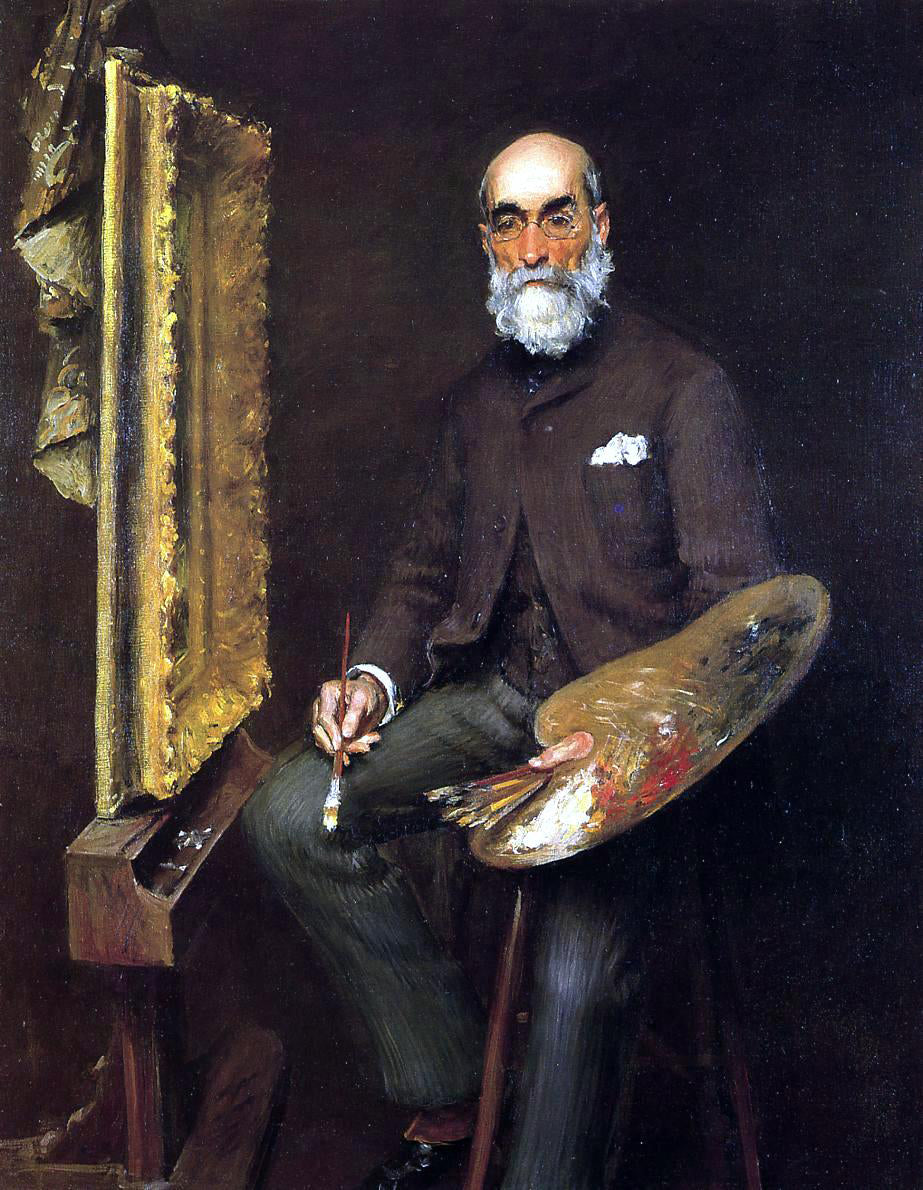  William Merritt Chase Portrait of Worthington Whittredge - Canvas Print