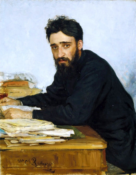  Ilia Efimovich Repin Portrait of writer Vsevolod Mikhailovich Garshin - Canvas Print