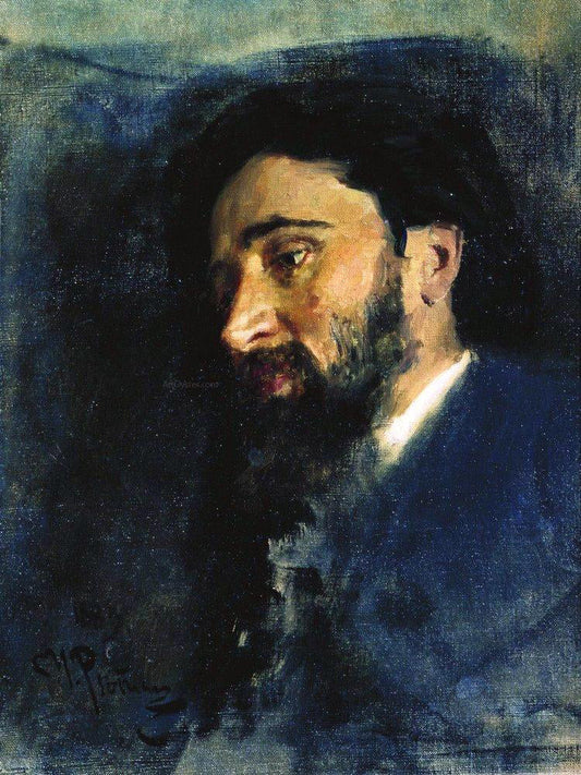  Ilia Efimovich Repin Portrait of writer Vsevolod Mikhailovich Garshin, Study - Canvas Print