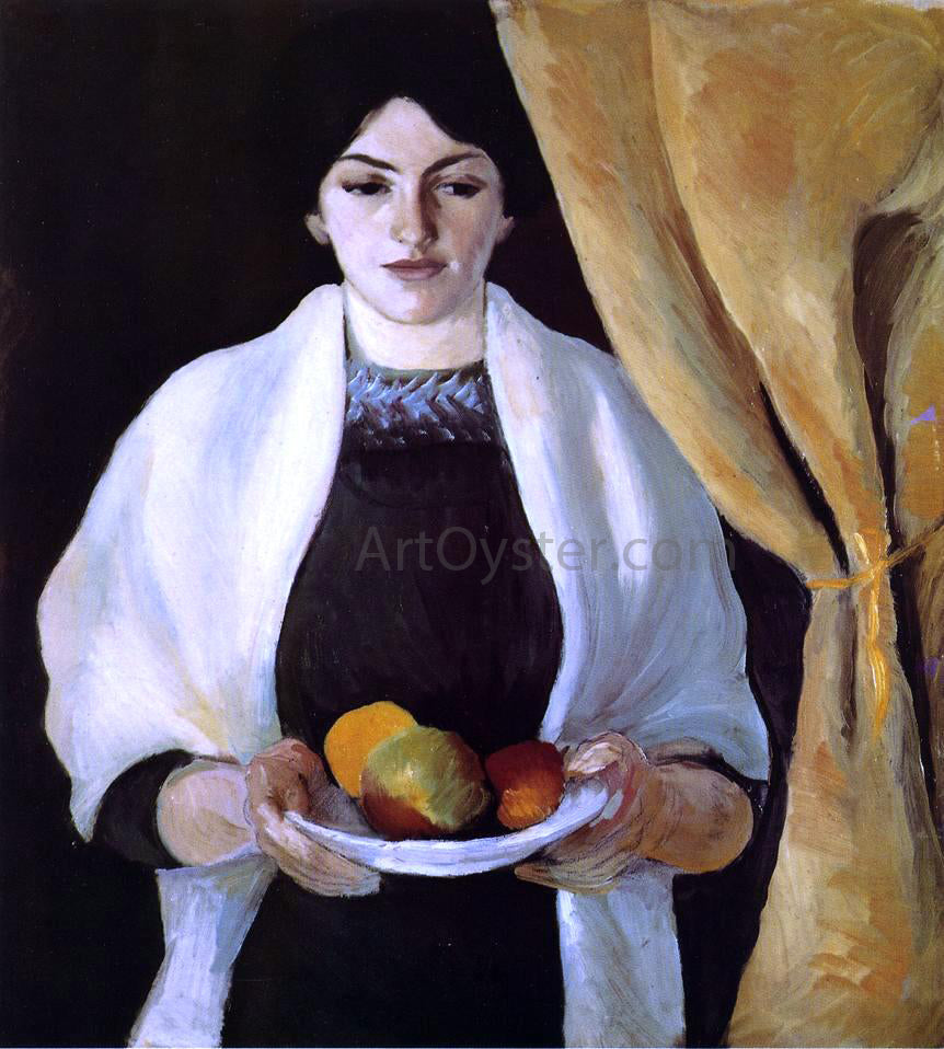  August Macke Portrait with Apples: The Artists Wife - Canvas Print