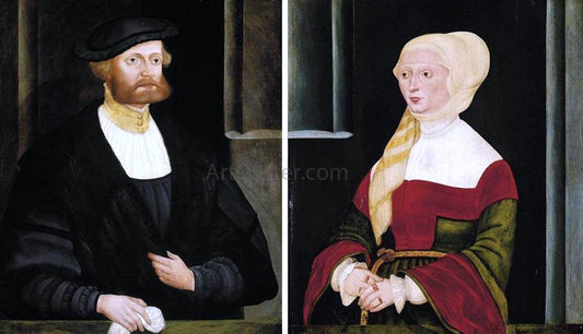  The Elder Hans Schopfer Portraits of a Gentleman and a Lady - Canvas Print