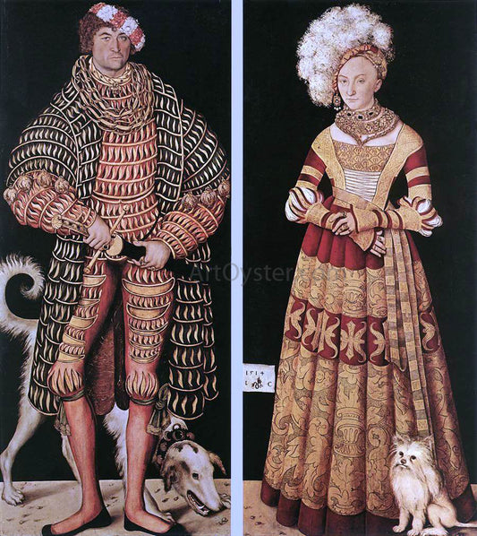  The Elder Lucas Cranach Portraits of Henry the Pious, Duke of Saxony and His Wife Katharina Von Mecklenburg - Canvas Print