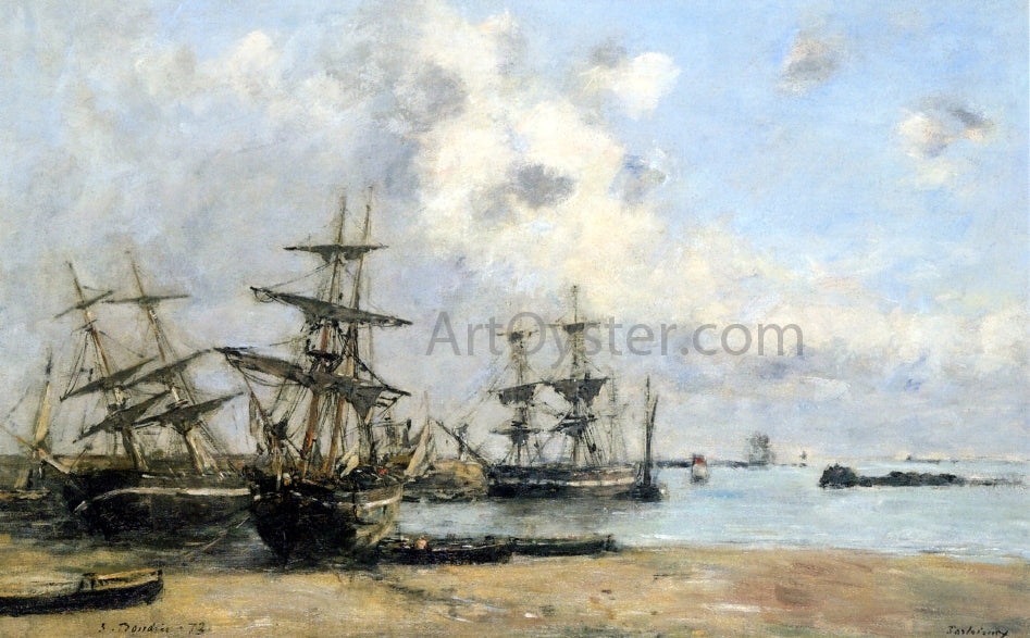  Eugene-Louis Boudin Portrieux, Boats in the Park - Canvas Print