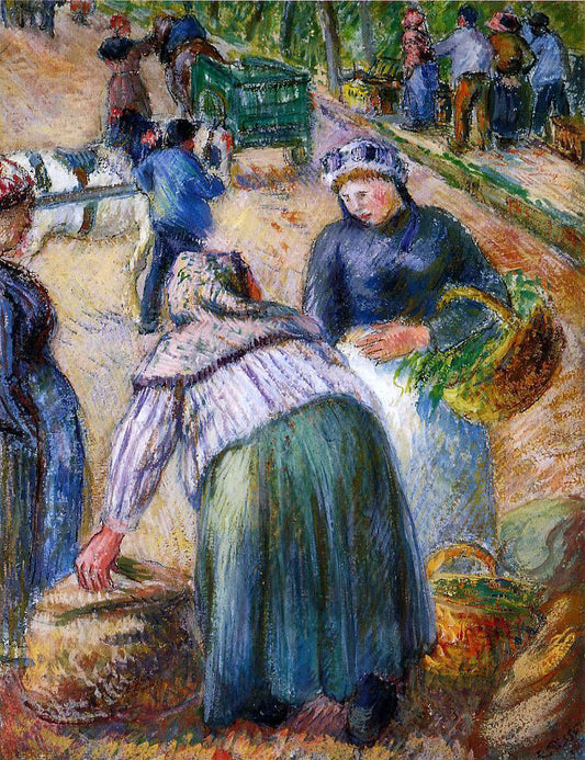  Camille Pissarro Potato Market, Boulevard des Fosses, Pontoise - Canvas Print