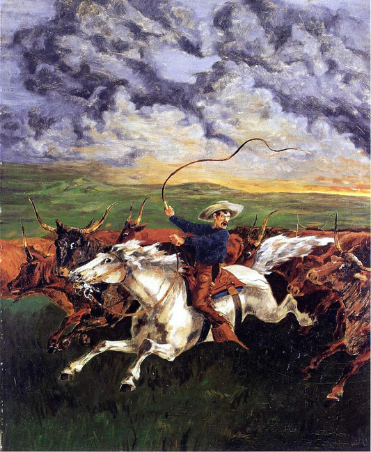  Frederic Remington Prarie Fire - Canvas Print