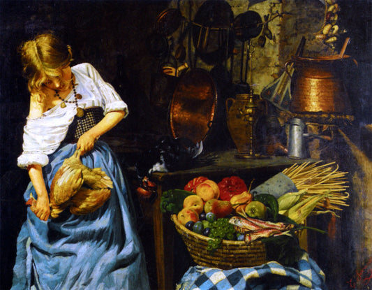  Emanuele Serrano Preparing the Meal - Canvas Print