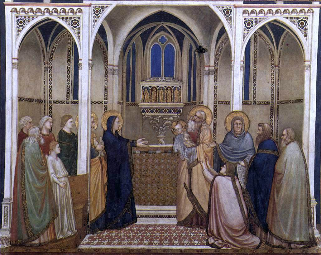  Giotto Di Bondone Presentation of Christ in the Temple (North transept, Lower Church, San Francesco, Assisi) - Canvas Print
