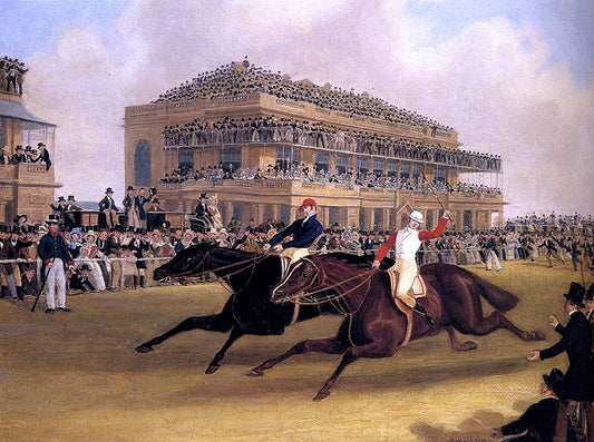  James Pollard Priam beating Retriever at Doncaster on September 23, 1830 - Canvas Print