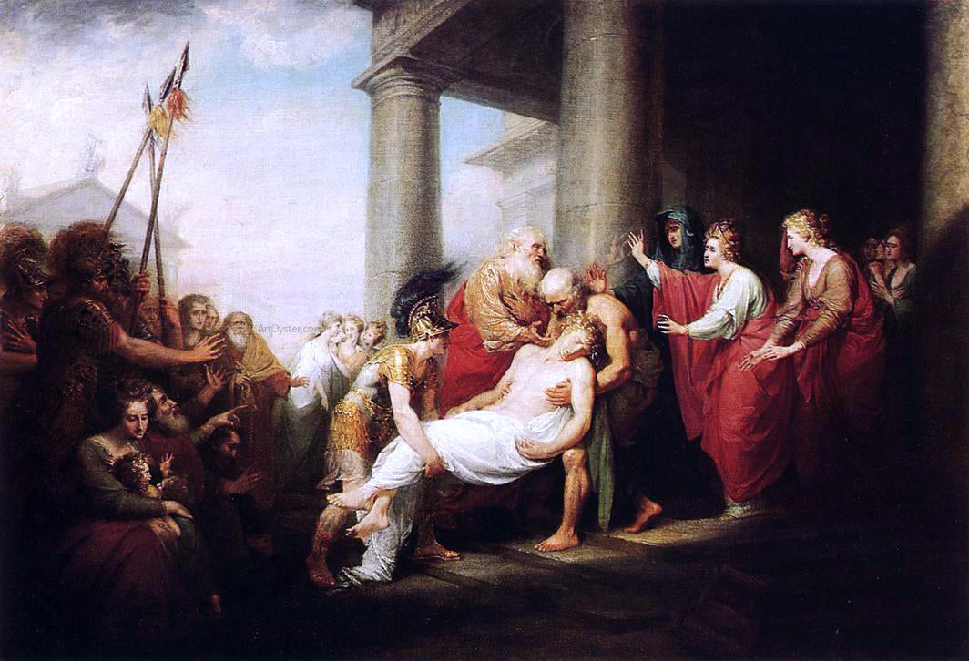  John Trumbull Priam Returning to His Family with the Dead Body of Hector - Canvas Print