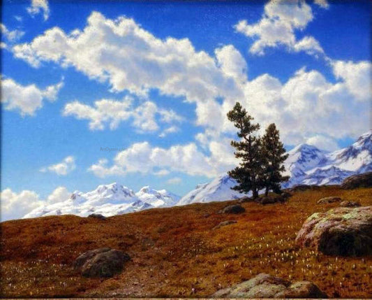  Ivan Fedorovich Choultse Printemps dans les Alpes (Engadines) - Canvas Print
