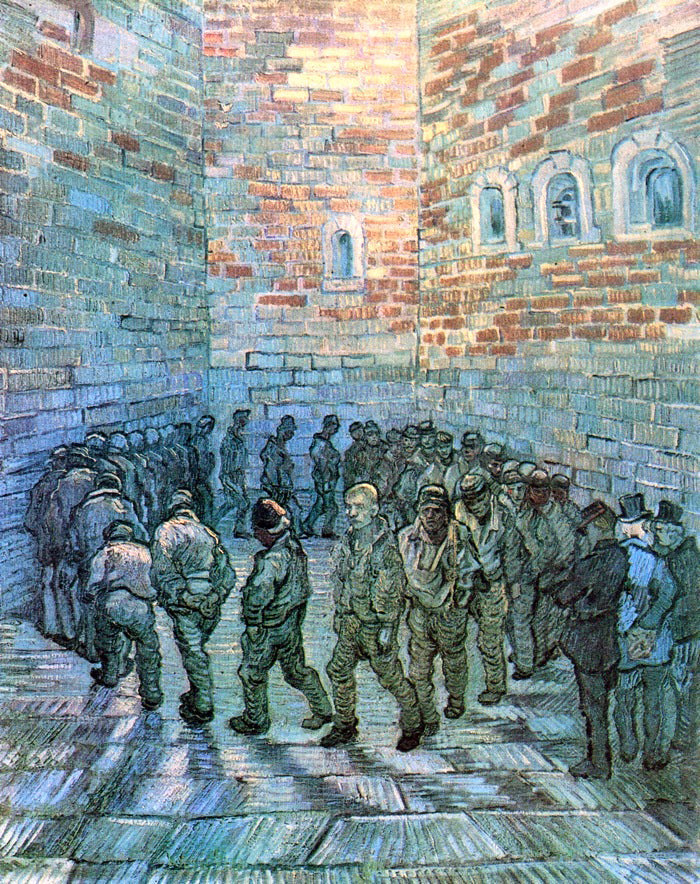  Vincent Van Gogh Prisoners Exercising (after Dore) - Canvas Print