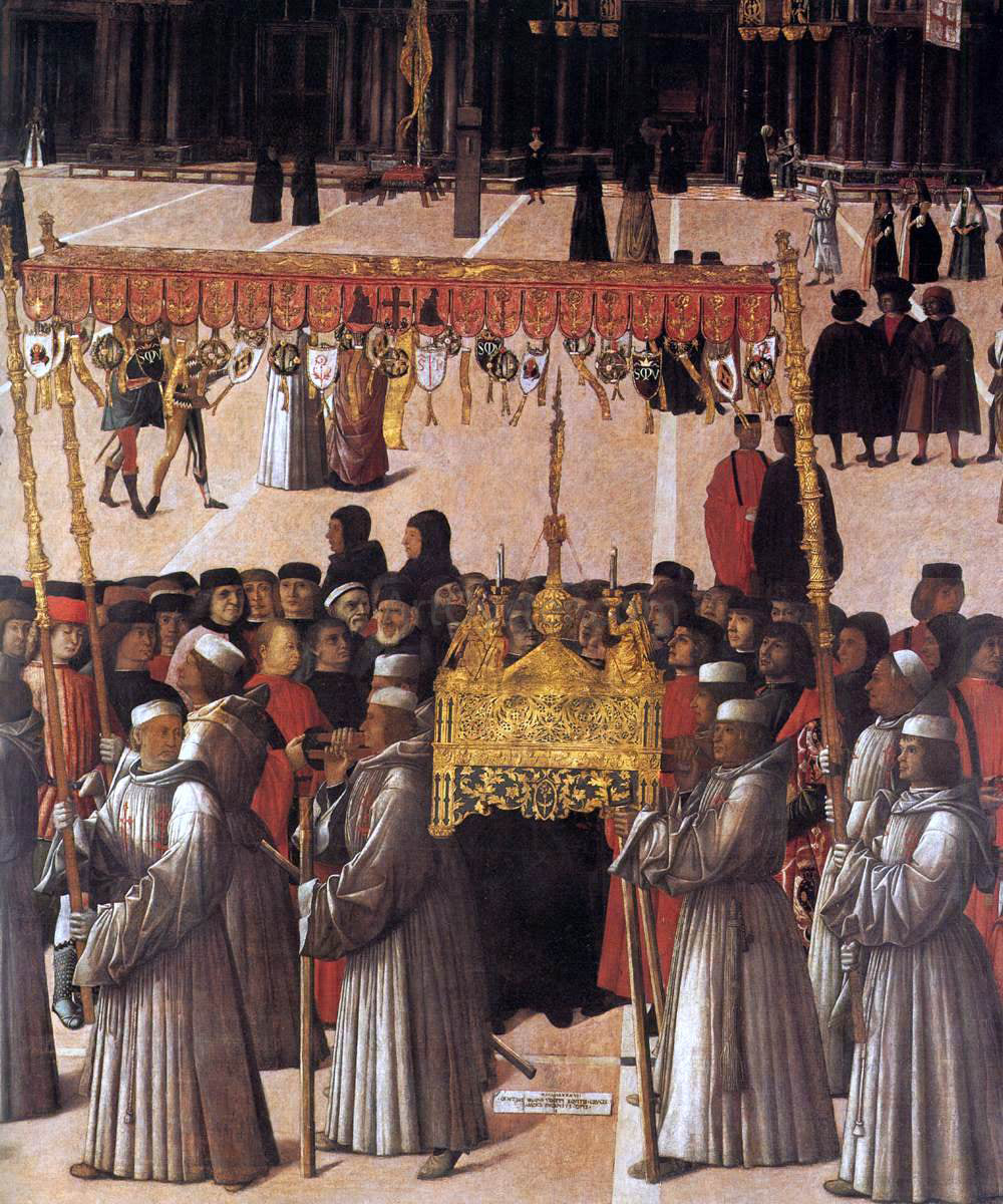  Gentile Bellini Procession in Piazza San Marco (detail) - Canvas Print