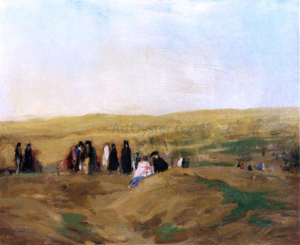  Robert Henri Procession in Spain (also known as Spanish Landscape with Figures) - Canvas Print