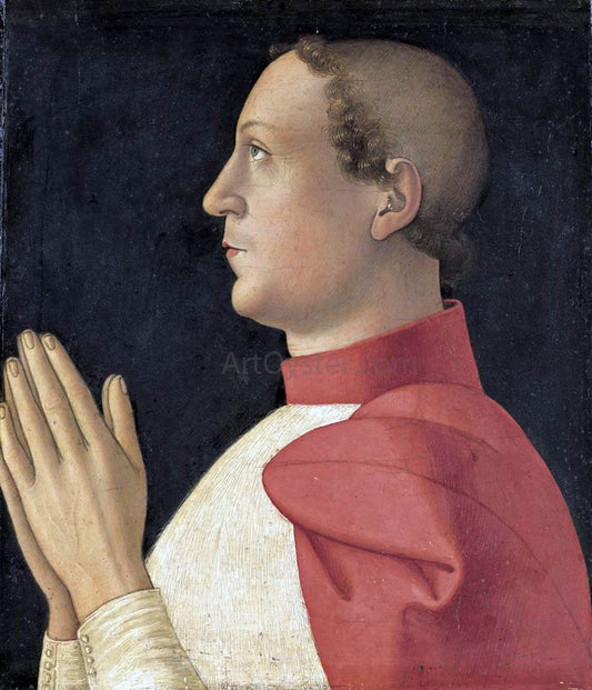  Antoniazzo Romano Profile Portrait of Cardinal Philippe de Levis - Canvas Print