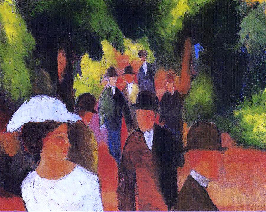  August Macke Promenade (with Half Length of Girl in White) - Canvas Print