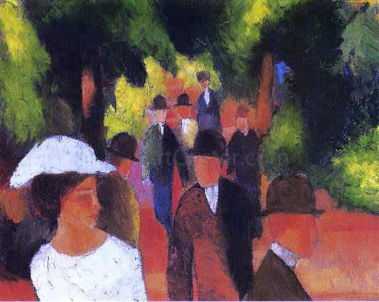  August Macke Promenade (with Half Length of Girl in White) - Canvas Print