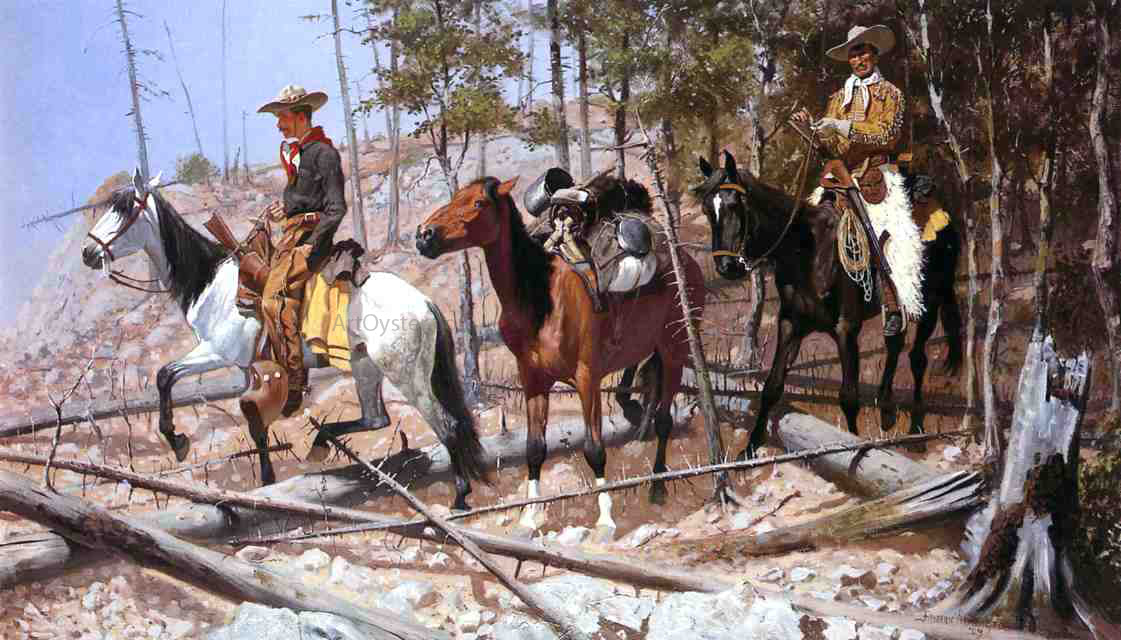  Frederic Remington Prospecting for Cattle Range - Canvas Print