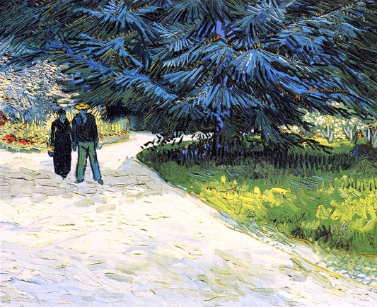  Vincent Van Gogh Public Garden with Couple and Blue Fir Tree - Canvas Print