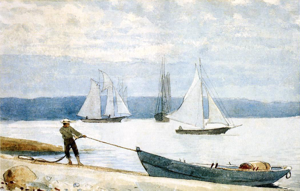  Winslow Homer Pulling the Dory - Canvas Print