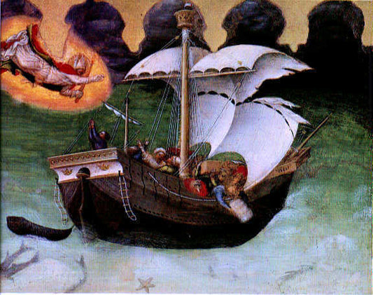  Gentile Da Fabriano Quaratesi Altarpiece: St Nicholas Saves a Storm-tossed Ship - Canvas Print