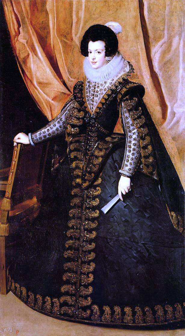  Diego Velazquez Queen Isabel, Standing - Canvas Print