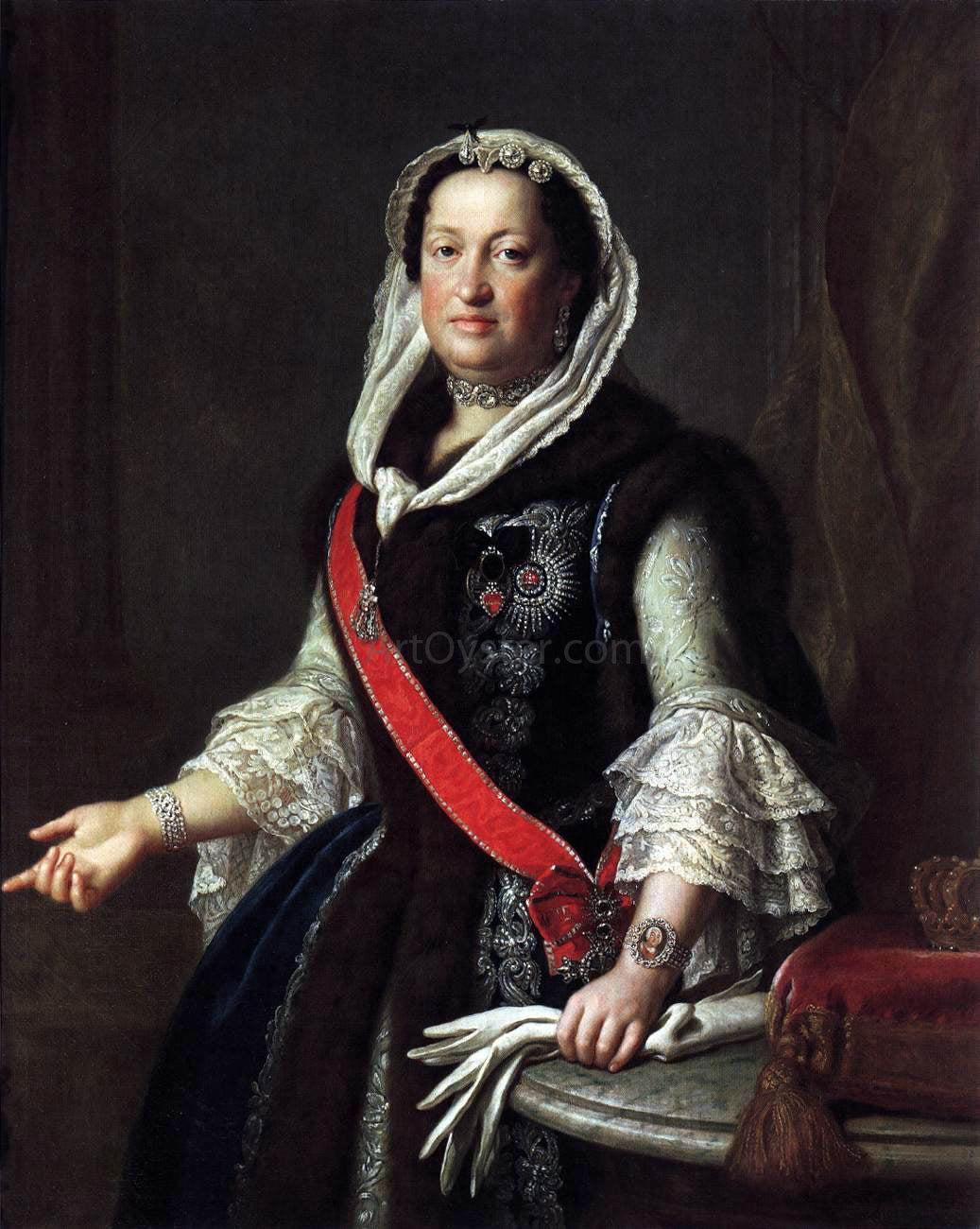  Pietro Antonio Rotari Queen Maria Josepha, Wife of King Augustus III of Poland - Canvas Print