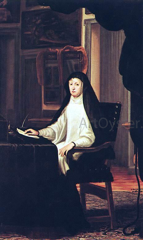  Juan Carreno De Miranda Queen Mary Anne of Austria as a Widow - Canvas Print