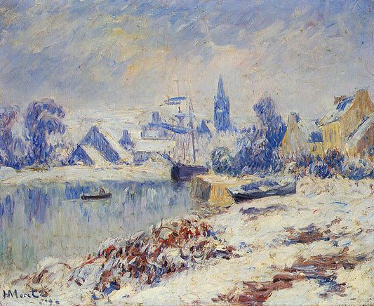 Henri Moret Quimper, Lake Marie in the Snow - Canvas Print