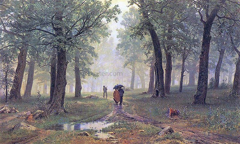  Ivan Ivanovich Shishkin Rain in the Oak Grove - Canvas Print