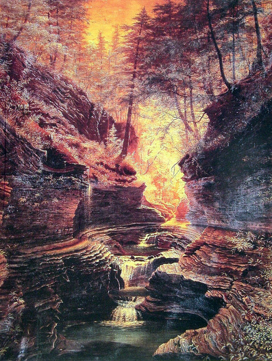  James Hope Rainbow Falls, Watkins Glen, New York - Canvas Print