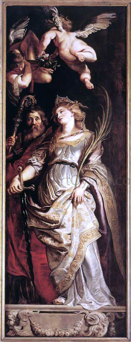  Peter Paul Rubens Raising of the Cross: Sts Eligius and Catherine - Canvas Print