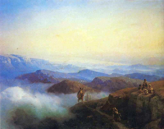  Ivan Constantinovich Aivazovsky Range of the Caucasus mountains - Canvas Print