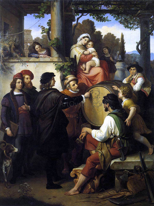  Johann Michael Wittmer Raphael's First Sketch of the 'Madonna della Sedia' - Canvas Print