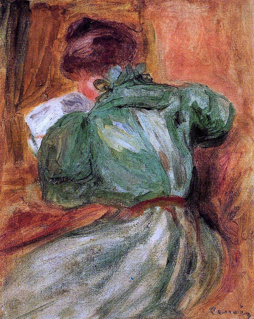  Pierre Auguste Renoir Reader in Green - Canvas Print