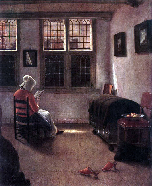  Pieter Janssens Elinga Reading Woman - Canvas Print