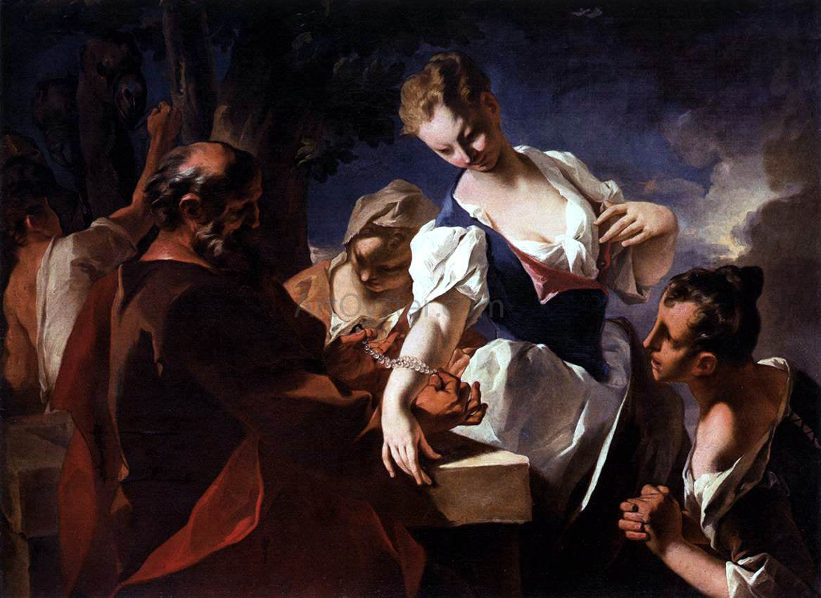  Nicola Grassi Rebecca at the Well - Canvas Print