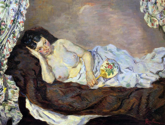  Armand Guillaumin A Reclining Nude - Canvas Print