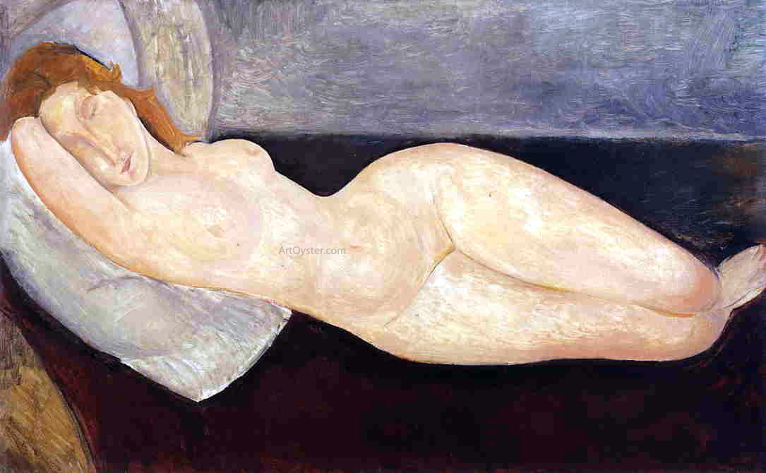  Amedeo Modigliani Reclining Nude, Head on Right Arm - Canvas Print