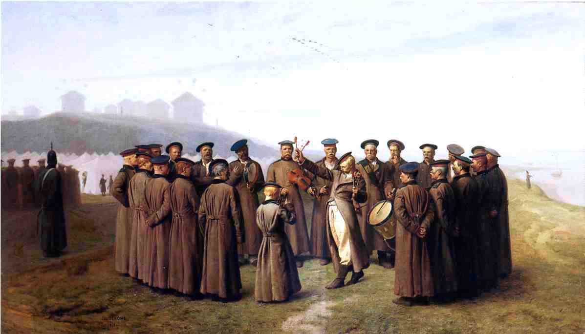  Jean-Leon Gerome Recreation in a Russian Camp, Remembering Moldavia - Canvas Print