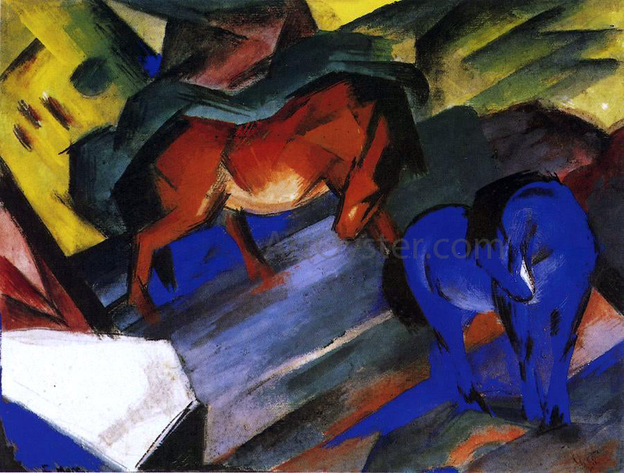  Franz Marc Red and Blue Horse - Canvas Print