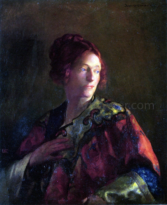  Joseph DeCamp Red and Gold (also known as Portrait of Miss Pearson) - Canvas Print