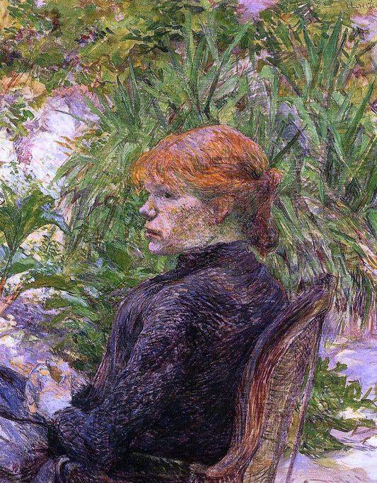  Henri De Toulouse-Lautrec Red Haired Woman Seated in the Garden of M. Forest - Canvas Print