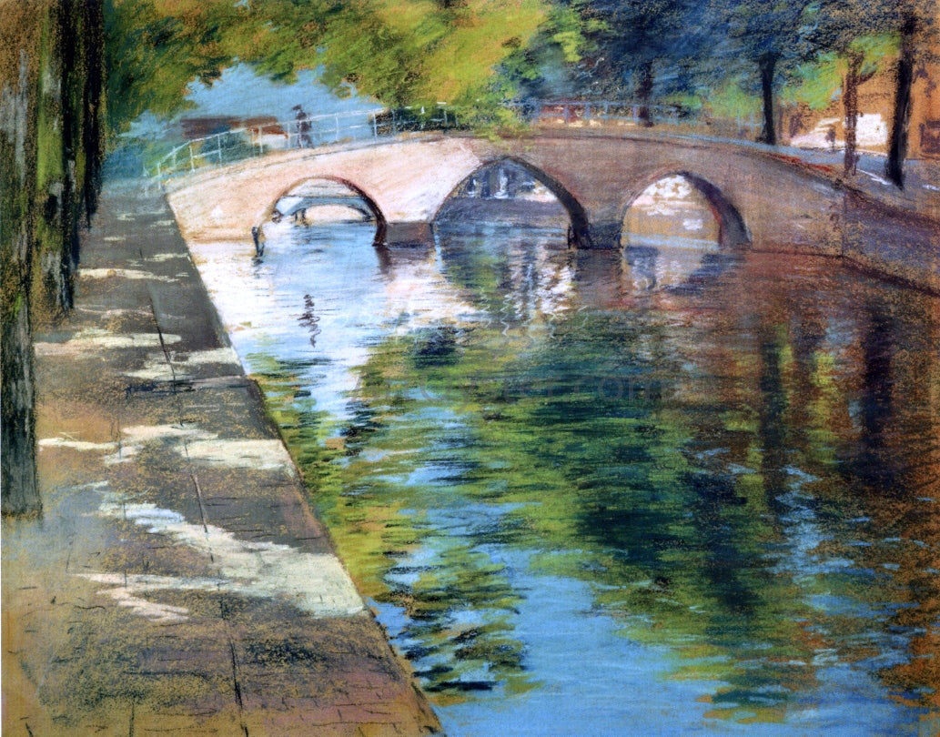  William Merritt Chase Reflections (also known as Canal Scene) - Canvas Print