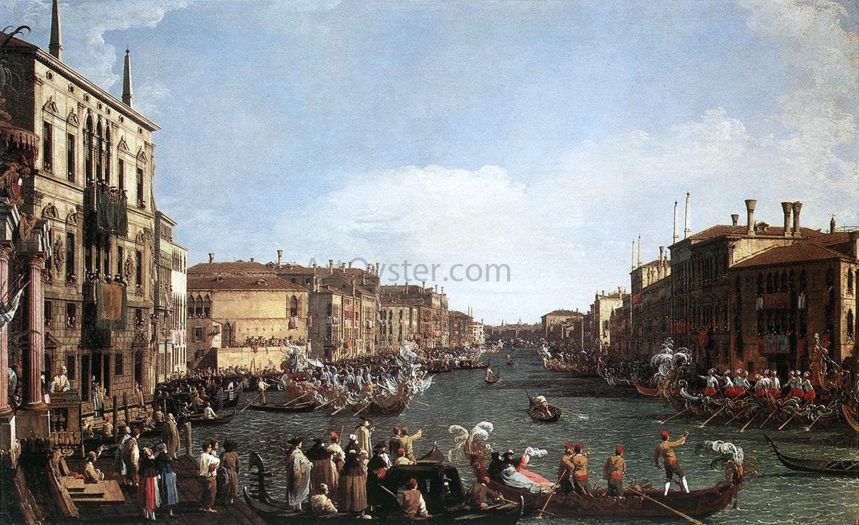  Canaletto A Regatta on the Grand Canal - Canvas Print