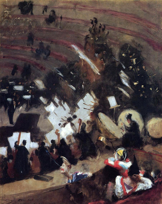  John Singer Sargent Rehearsal of the Pas de Loup Orchestra at the Cirque d'Hiver - Canvas Print