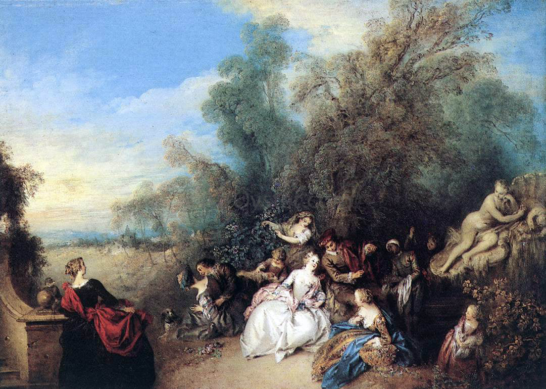  Jean Joseph Pater Relaxing in the Country - Canvas Print