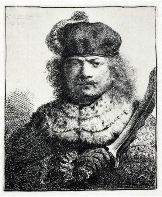  Rembrandt Van Rijn Rembrandt with a Drawn Saber - Canvas Print